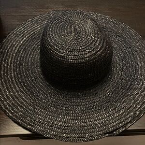 Elegant Black Woven Sun Hat
